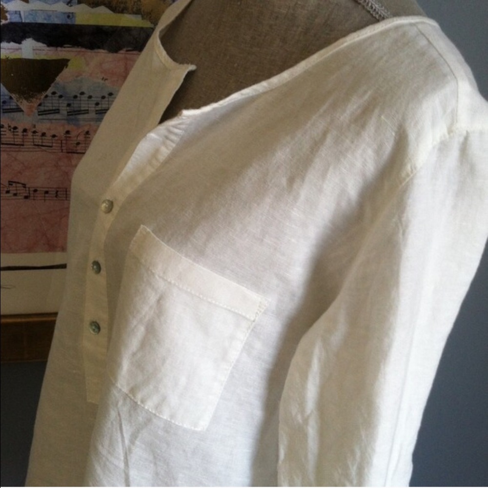 Max Studio Linen Top - Picture 2 of 3